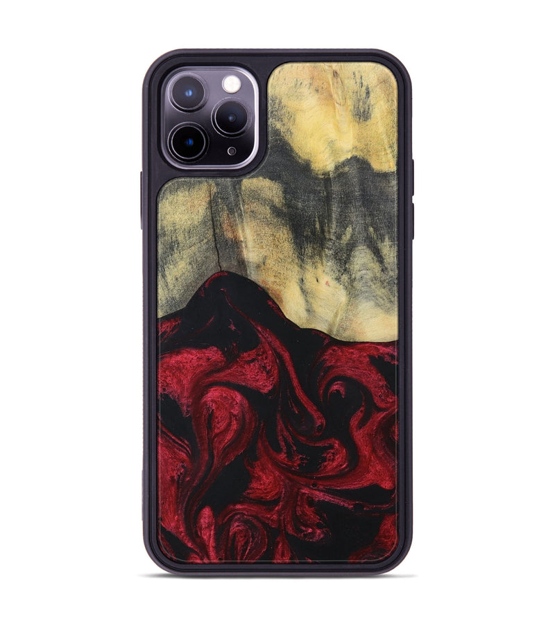 iPhone 11 Pro Max Wood+Resin Phone Case - Jasper (Red, 697072)