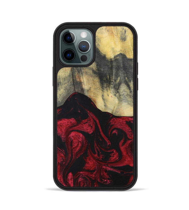iPhone 12 Pro Wood+Resin Phone Case - Jasper (Red, 697072)