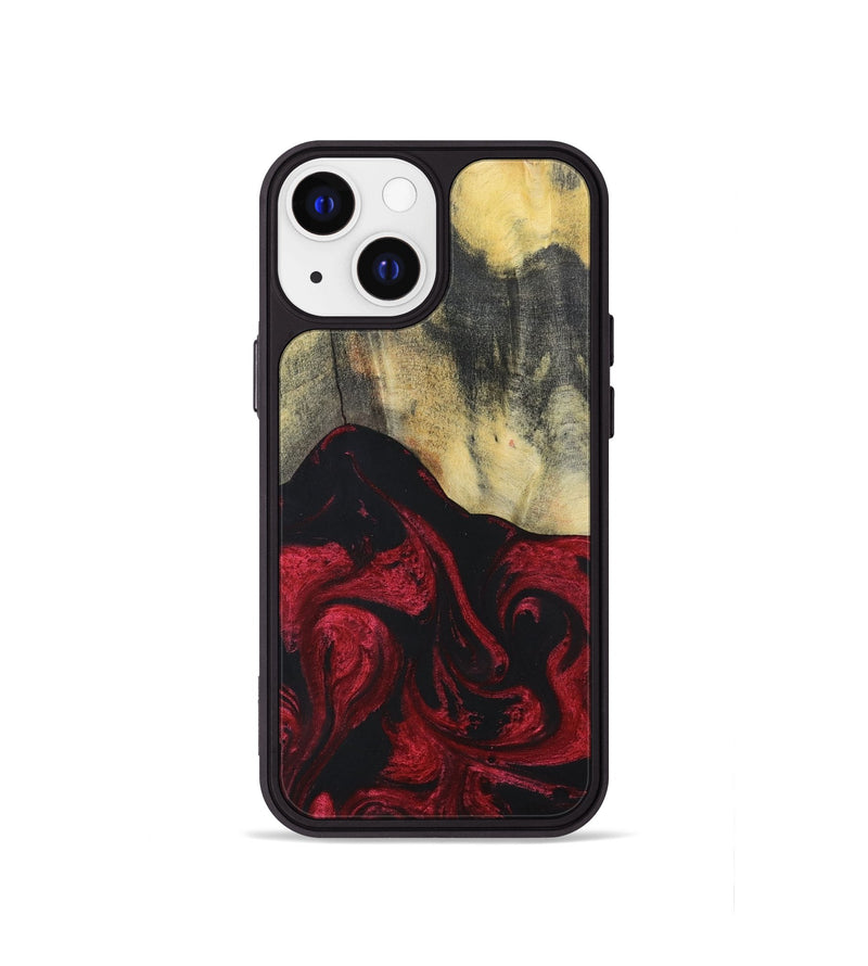 iPhone 13 mini Wood+Resin Phone Case - Jasper (Red, 697072)