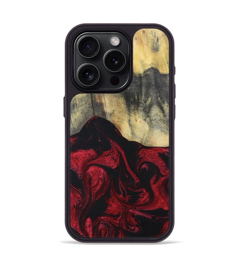 iPhone 15 Pro Wood+Resin Phone Case - Jasper (Red, 697072)