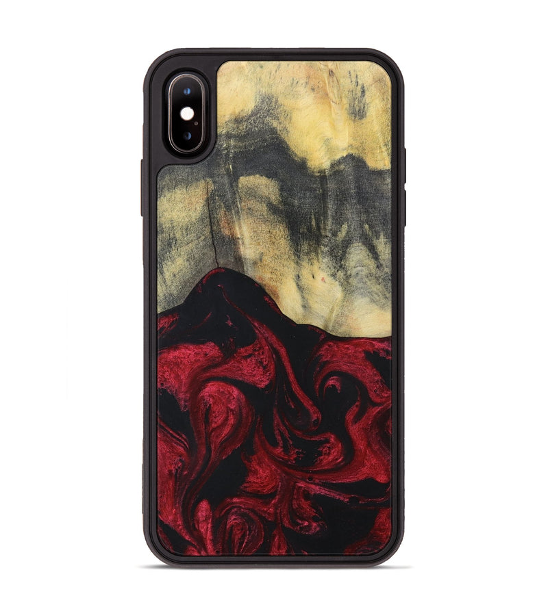 iPhone Xs Max Wood+Resin Phone Case - Jasper (Red, 697072)
