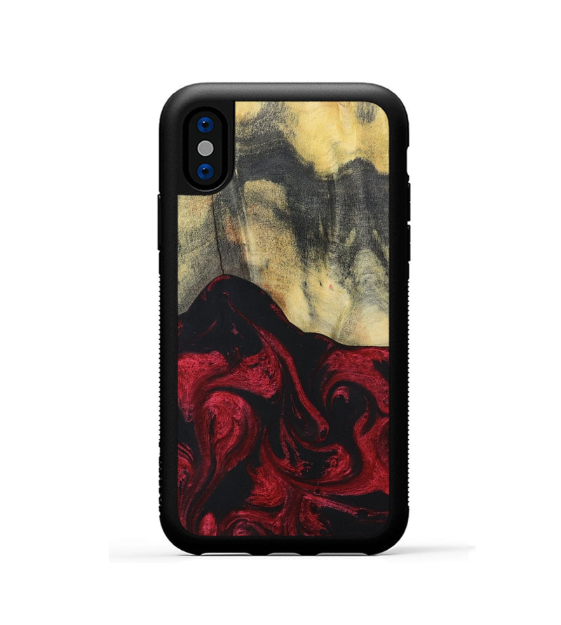 iPhone Xs Wood+Resin Phone Case - Jasper (Red, 697072)