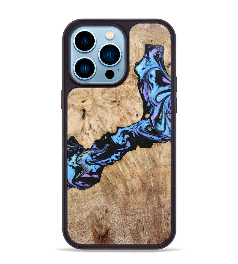 iPhone 14 Pro Max Wood+Resin Phone Case - Jewell (Purple, 697085)
