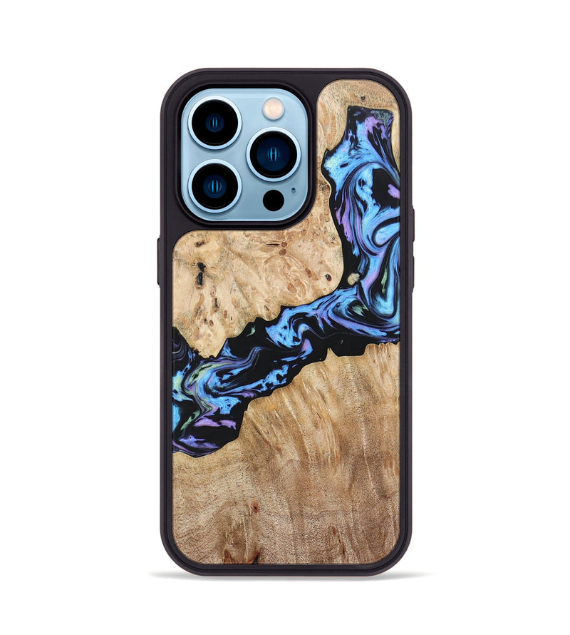 iPhone 14 Pro Wood+Resin Phone Case - Jewell (Purple, 697085)