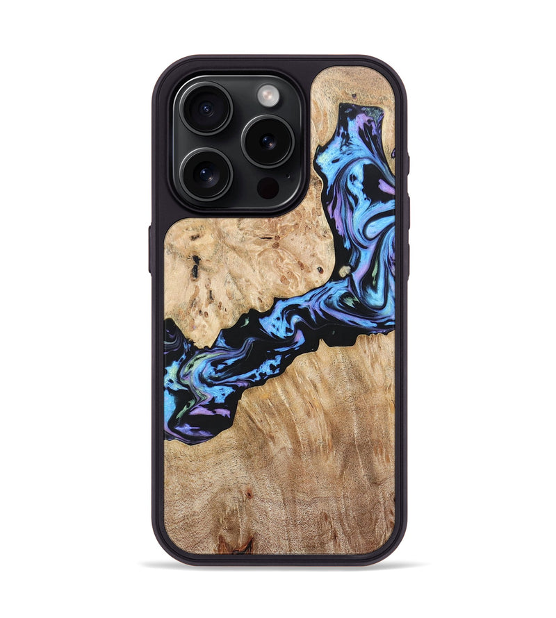 iPhone 15 Pro Wood+Resin Phone Case - Jewell (Purple, 697085)