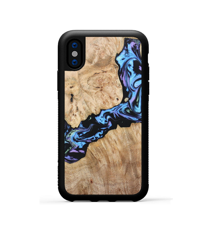 iPhone Xs Wood+Resin Phone Case - Jewell (Purple, 697085)