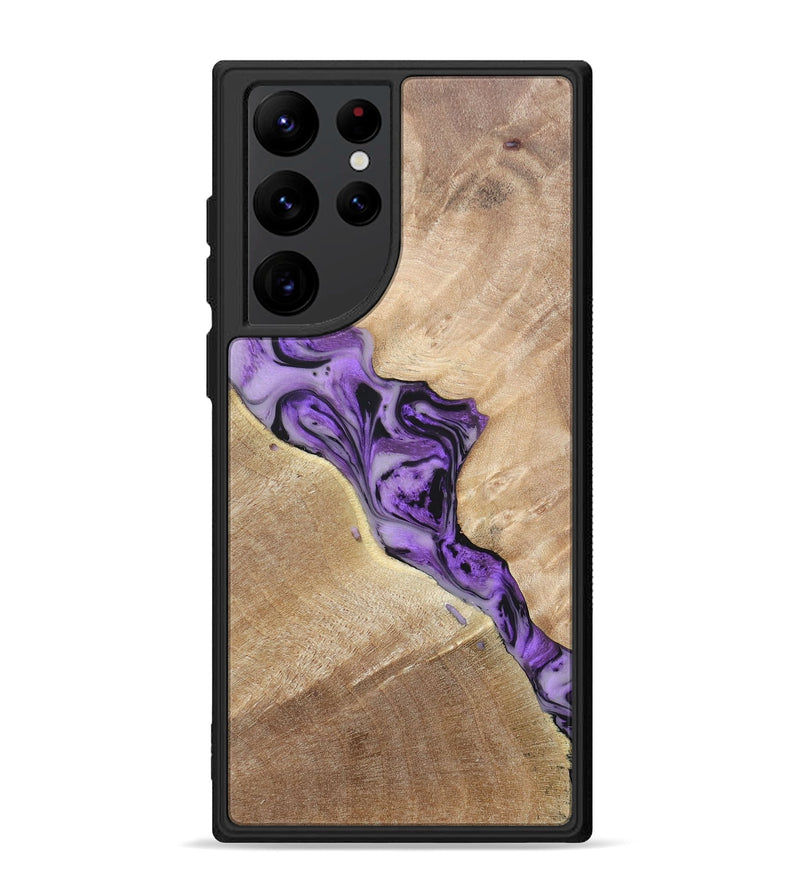 Galaxy S22 Ultra Wood+Resin Phone Case - Tyrone (Purple, 697088)