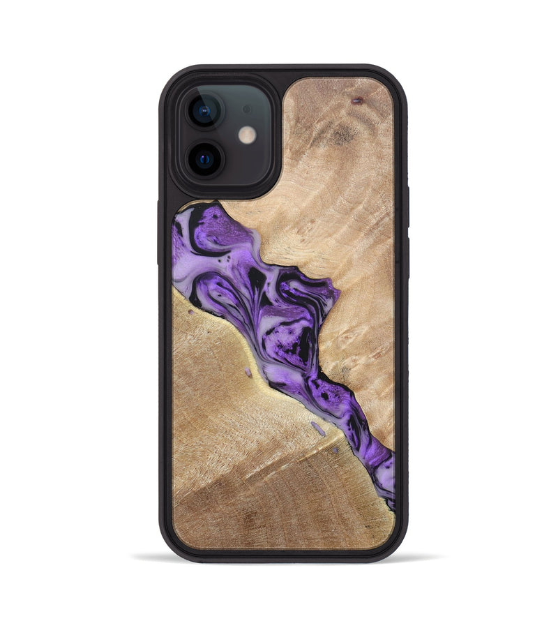 iPhone 12 Wood+Resin Phone Case - Tyrone (Purple, 697088)