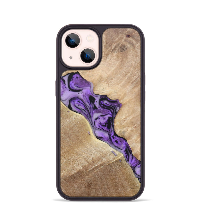 iPhone 14 Wood+Resin Phone Case - Tyrone (Purple, 697088)