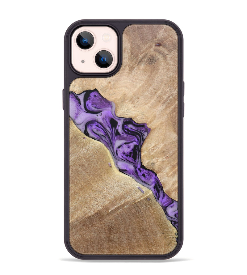 iPhone 14 Plus Wood+Resin Phone Case - Tyrone (Purple, 697088)