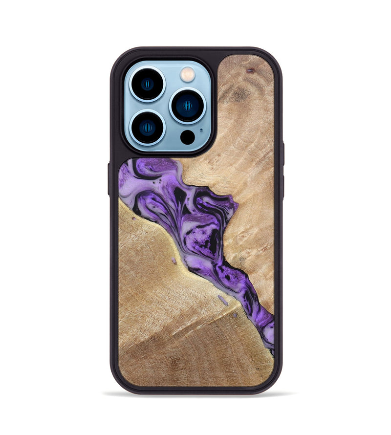 iPhone 14 Pro Wood+Resin Phone Case - Tyrone (Purple, 697088)