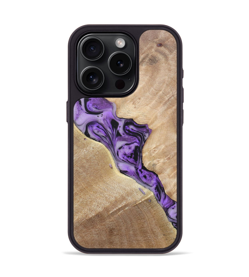 iPhone 15 Pro Wood+Resin Phone Case - Tyrone (Purple, 697088)