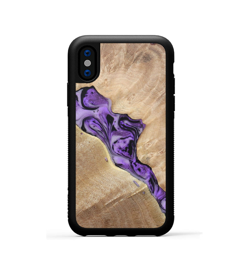 iPhone Xs Wood+Resin Phone Case - Tyrone (Purple, 697088)