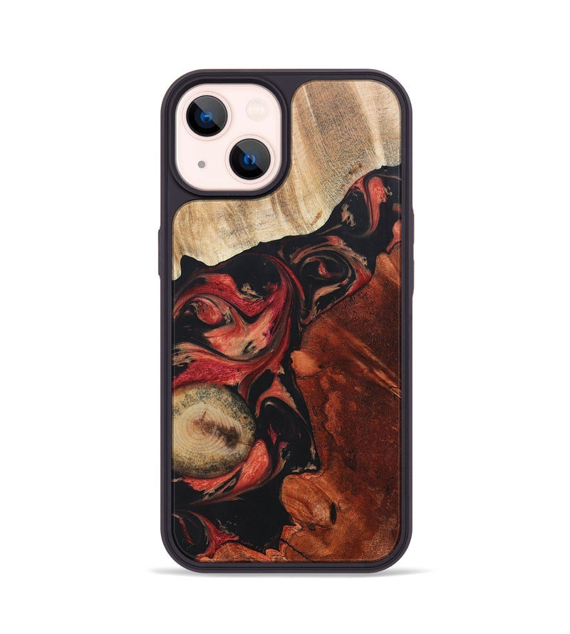 iPhone 14 Wood+Resin Phone Case - Mamie (Mosaic, 697097)