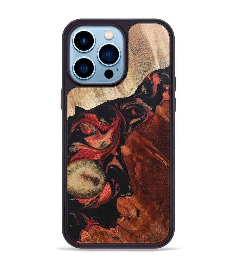 iPhone 14 Pro Max Wood+Resin Phone Case - Mamie (Mosaic, 697097)