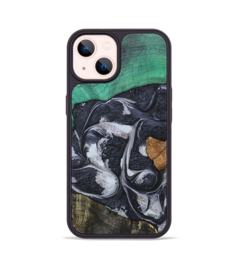 iPhone 14 Wood+Resin Phone Case - Kaylee (Mosaic, 697099)