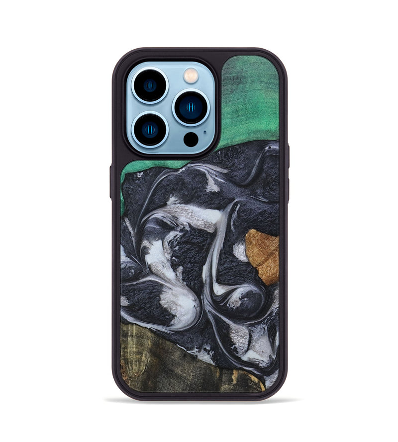 iPhone 14 Pro Wood+Resin Phone Case - Kaylee (Mosaic, 697099)