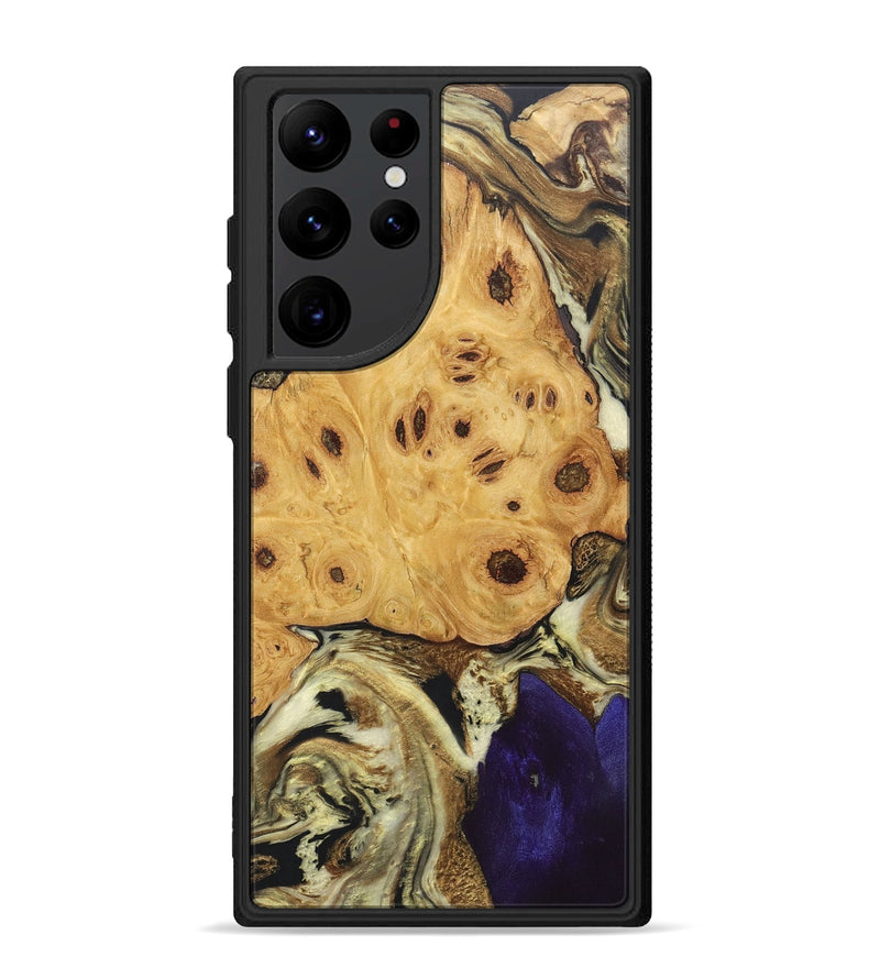 Galaxy S22 Ultra Wood+Resin Phone Case - Dennis (Black & White, 697100)