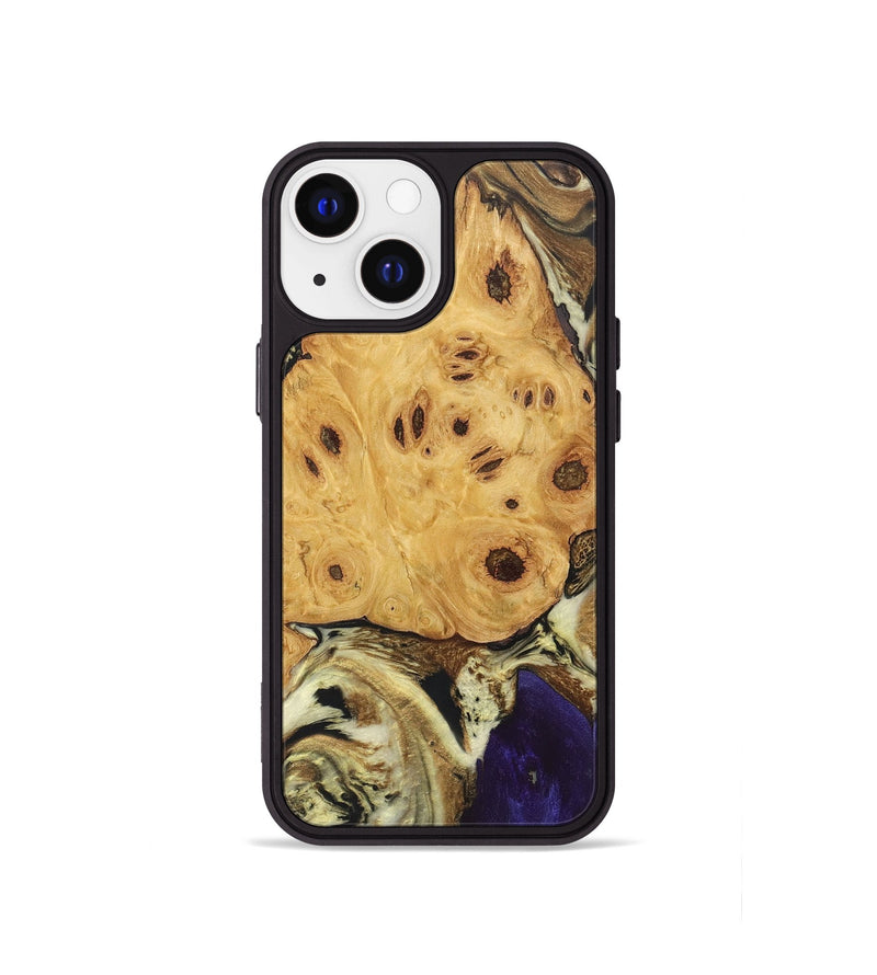 iPhone 13 mini Wood+Resin Phone Case - Dennis (Black & White, 697100)