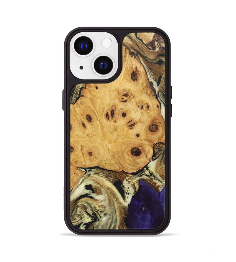 iPhone 13 Wood+Resin Phone Case - Dennis (Black & White, 697100)