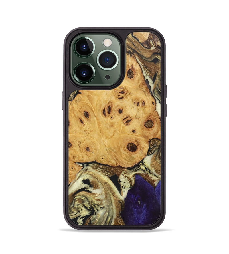 iPhone 13 Pro Wood+Resin Phone Case - Dennis (Black & White, 697100)