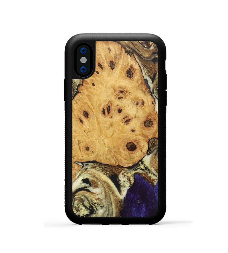iPhone Xs Wood+Resin Phone Case - Dennis (Black & White, 697100)