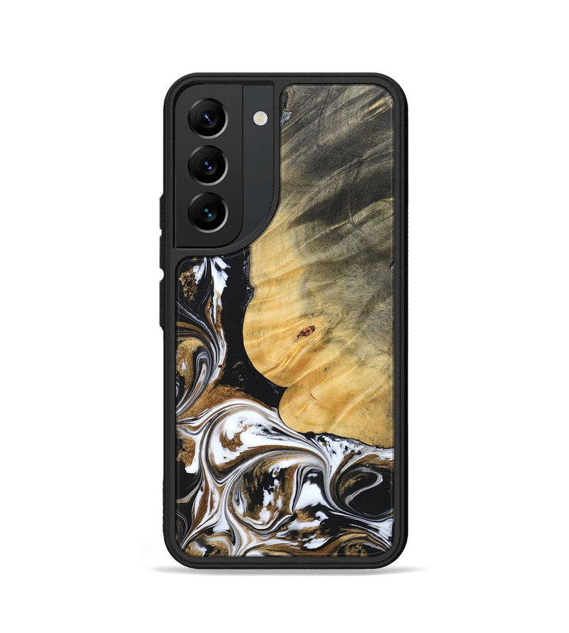 Galaxy S22 Wood+Resin Phone Case - Terrance (Black & White, 697124)