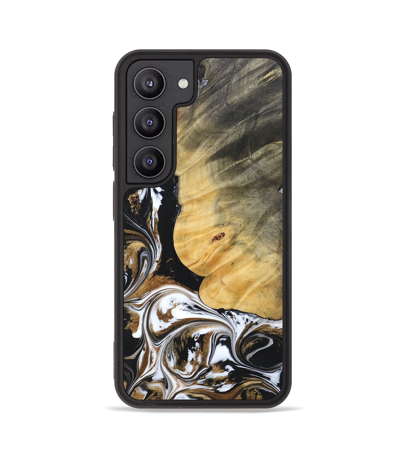 Galaxy S23 Wood+Resin Phone Case - Terrance (Black & White, 697124)