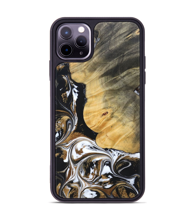 iPhone 11 Pro Max Wood+Resin Phone Case - Terrance (Black & White, 697124)
