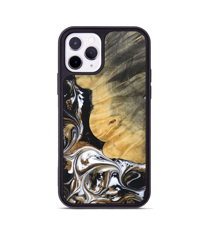 iPhone 11 Pro Wood+Resin Phone Case - Terrance (Black & White, 697124)