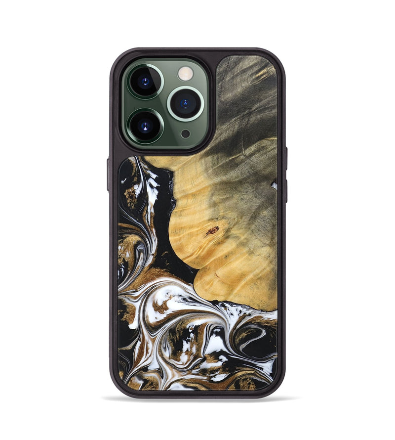 iPhone 13 Pro Wood+Resin Phone Case - Terrance (Black & White, 697124)