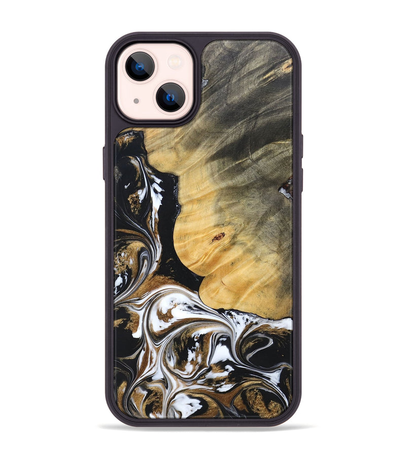 iPhone 14 Plus Wood+Resin Phone Case - Terrance (Black & White, 697124)