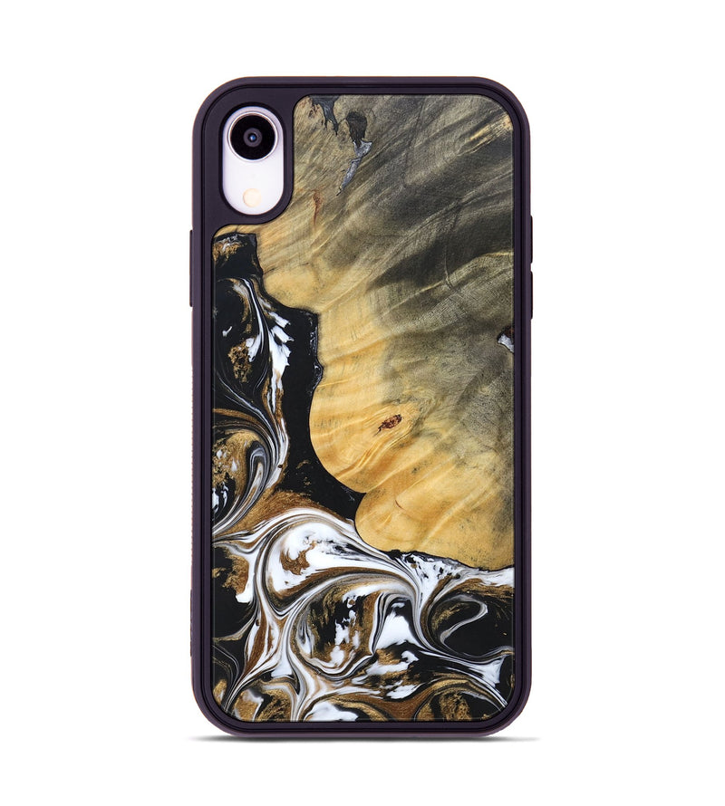 iPhone Xr Wood+Resin Phone Case - Terrance (Black & White, 697124)