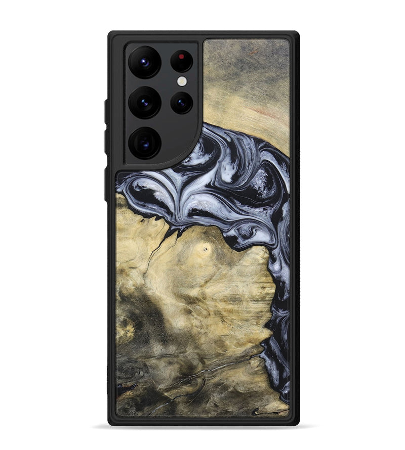 Galaxy S22 Ultra Wood+Resin Phone Case - Kassandra (Black & White, 697126)
