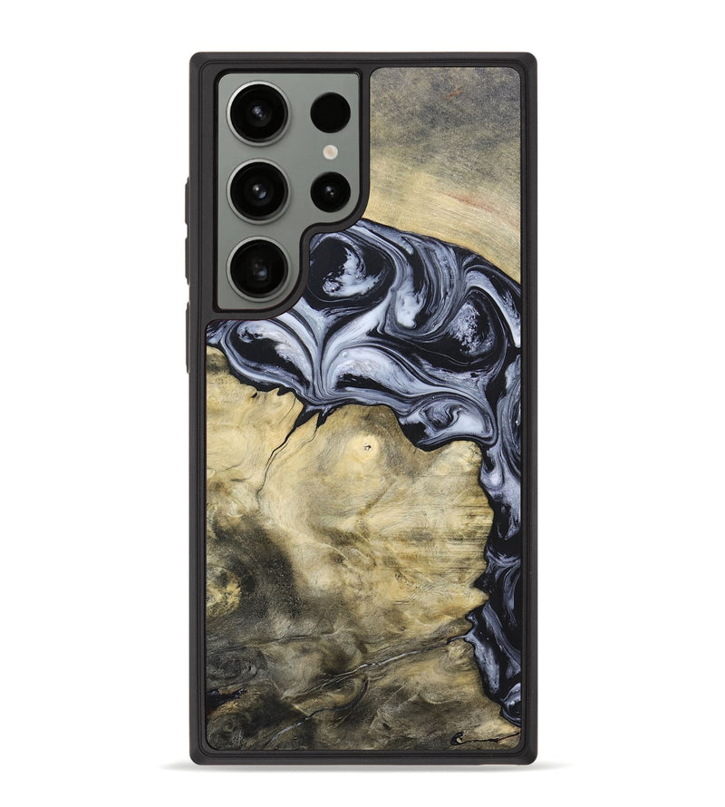 Galaxy S23 Ultra Wood+Resin Phone Case - Kassandra (Black & White, 697126)