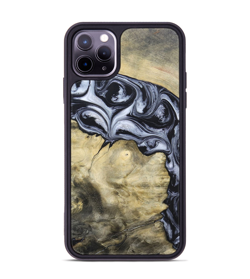 iPhone 11 Pro Max Wood+Resin Phone Case - Kassandra (Black & White, 697126)