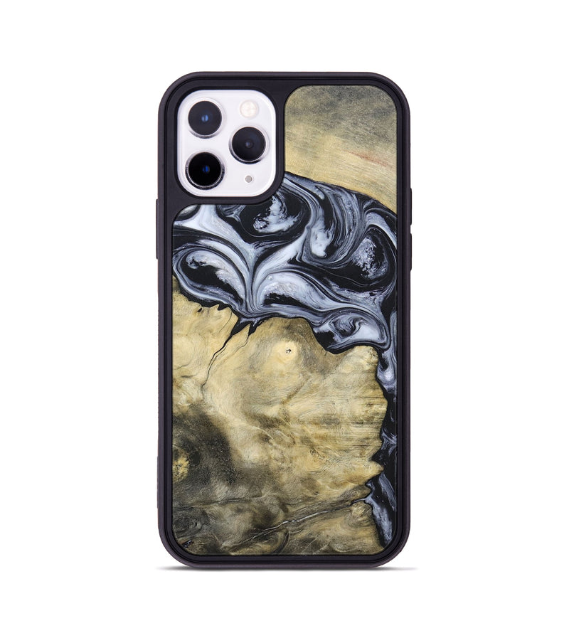 iPhone 11 Pro Wood+Resin Phone Case - Kassandra (Black & White, 697126)