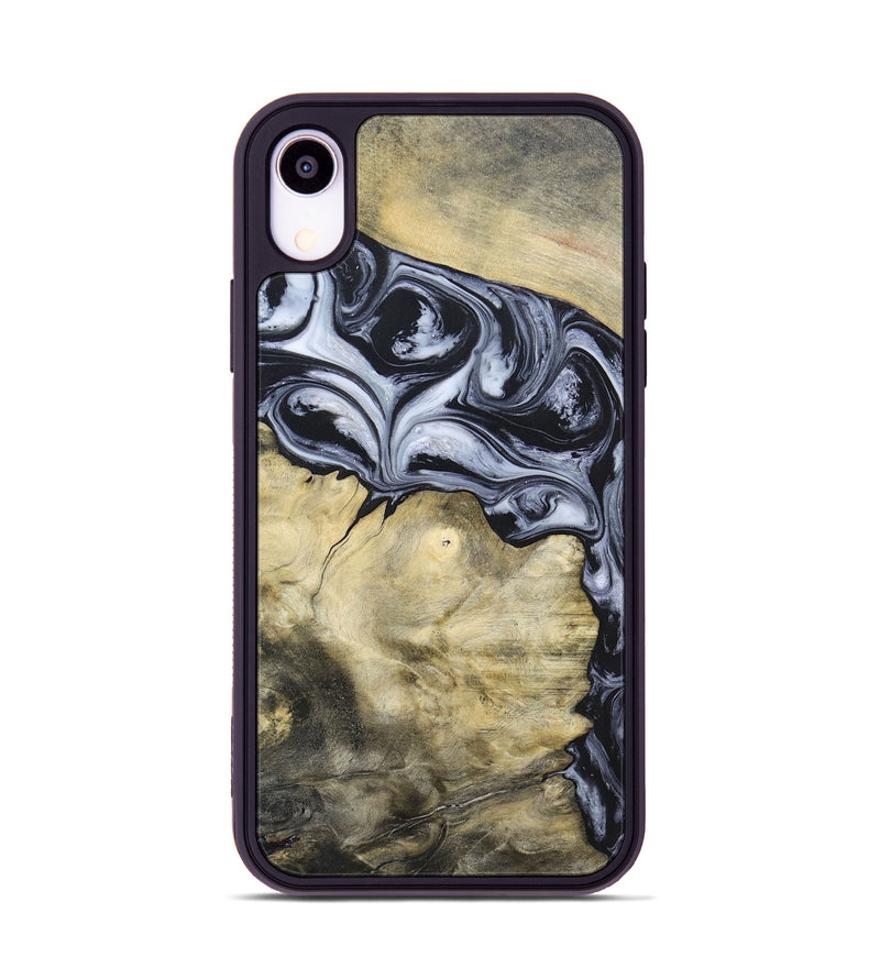iPhone Xr Wood+Resin Phone Case - Kassandra (Black & White, 697126)