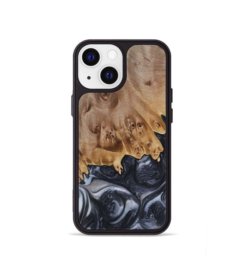 iPhone 13 mini Wood+Resin Phone Case - Anderson (Black & White, 697128)