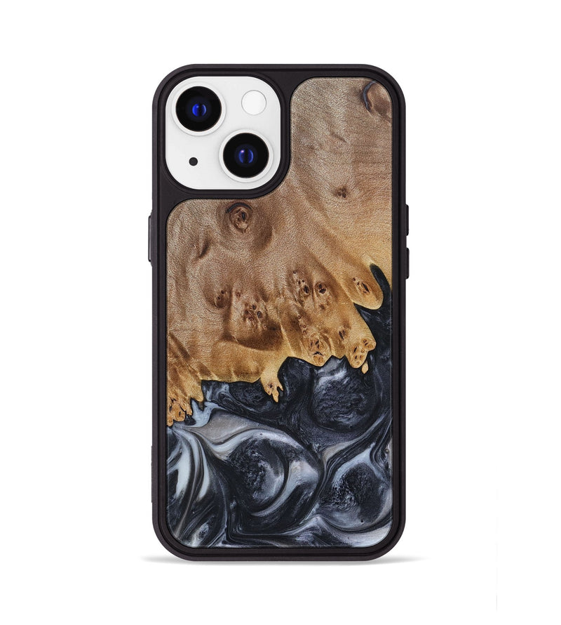 iPhone 13 Wood+Resin Phone Case - Anderson (Black & White, 697128)