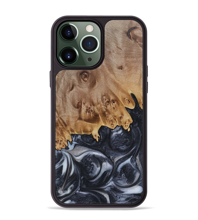 iPhone 13 Pro Max Wood+Resin Phone Case - Anderson (Black & White, 697128)