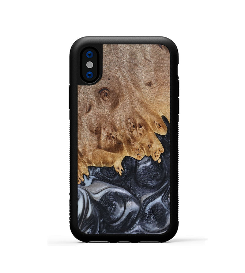 iPhone Xs Wood+Resin Phone Case - Anderson (Black & White, 697128)