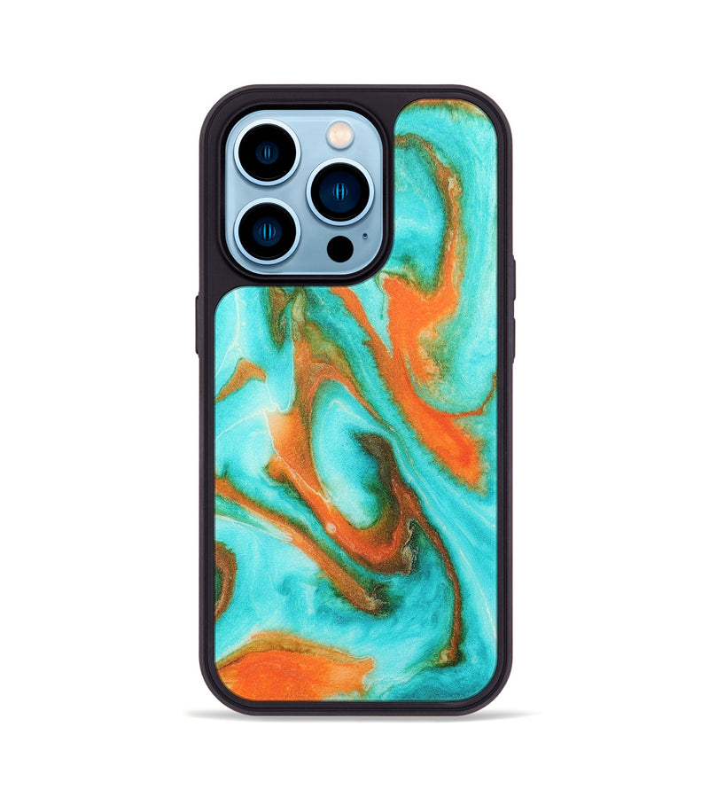 iPhone 14 Pro Wood+Resin Phone Case - Daxton (Watercolor, 697165)