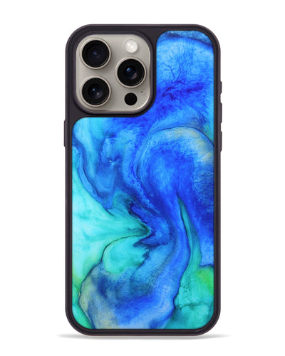 iPhone 15 Pro Max Wood+Resin Phone Case - Dwight (Watercolor, 697172)