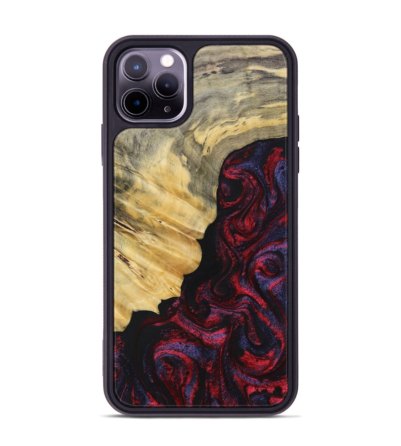 iPhone 11 Pro Max Wood+Resin Phone Case - Magnolia (Red, 697176)
