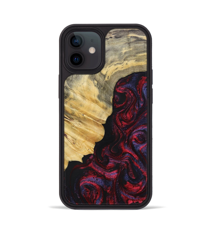iPhone 12 Wood+Resin Phone Case - Magnolia (Red, 697176)