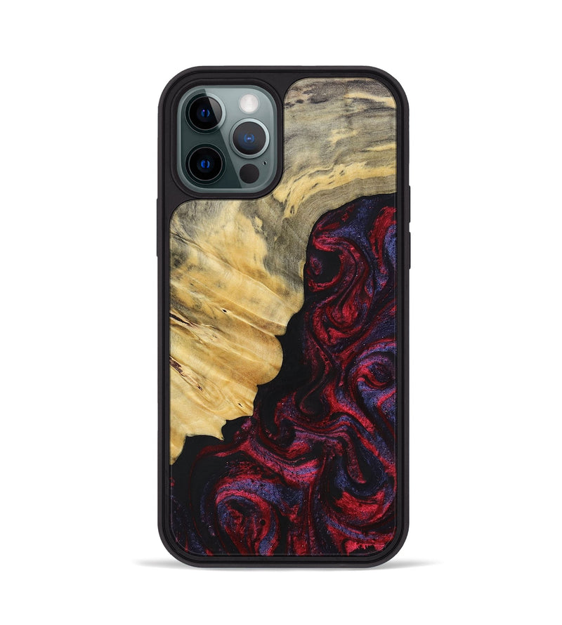 iPhone 12 Pro Wood+Resin Phone Case - Magnolia (Red, 697176)