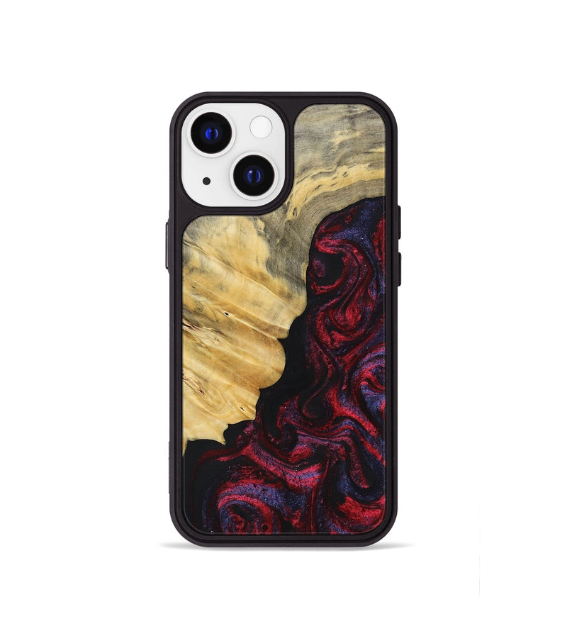 iPhone 13 mini Wood+Resin Phone Case - Magnolia (Red, 697176)