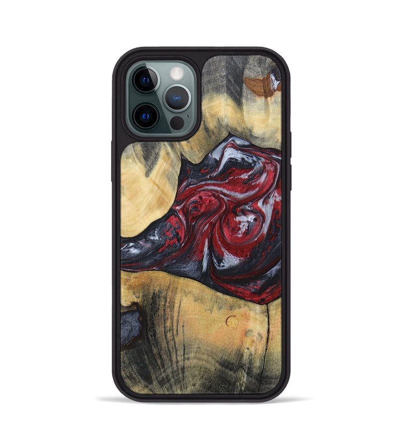 iPhone 12 Pro Wood+Resin Phone Case - Samuel (Red, 697177)