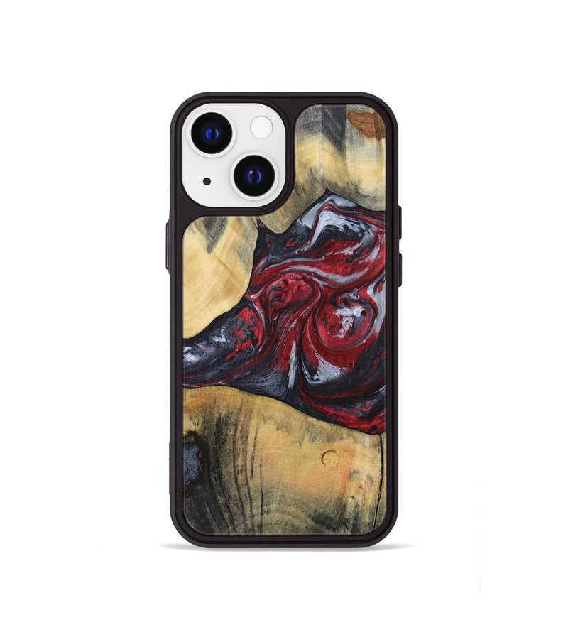 iPhone 13 mini Wood+Resin Phone Case - Samuel (Red, 697177)